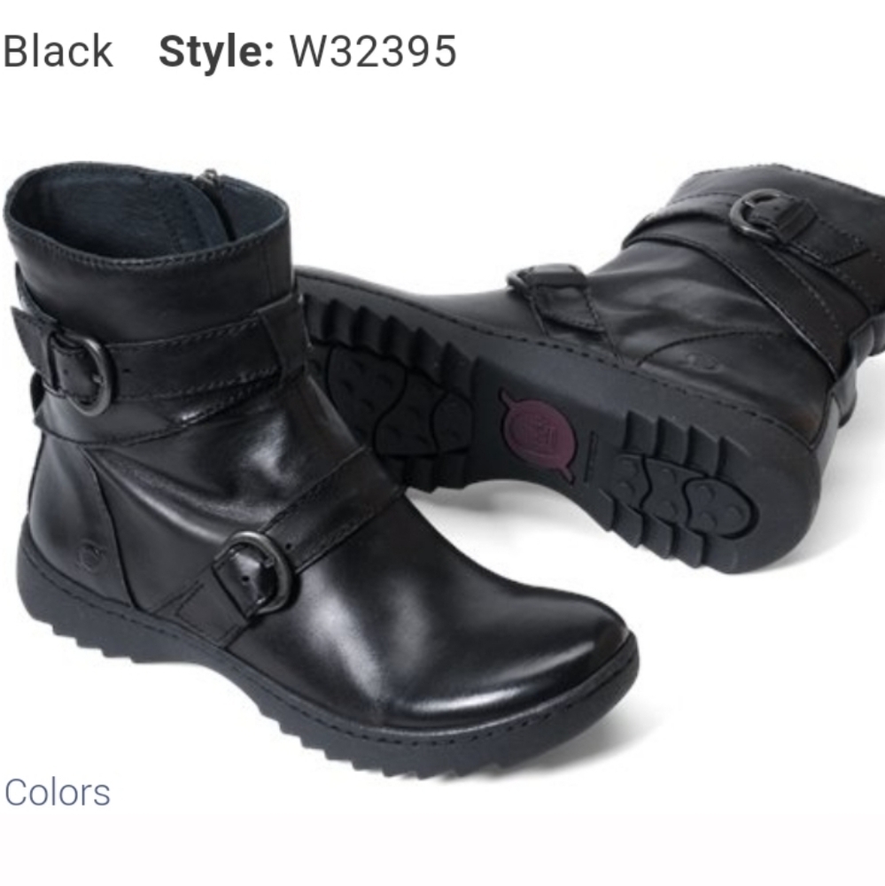 Born Women Tembi Ankle Leather moto  Boots shoes sz 8.5
